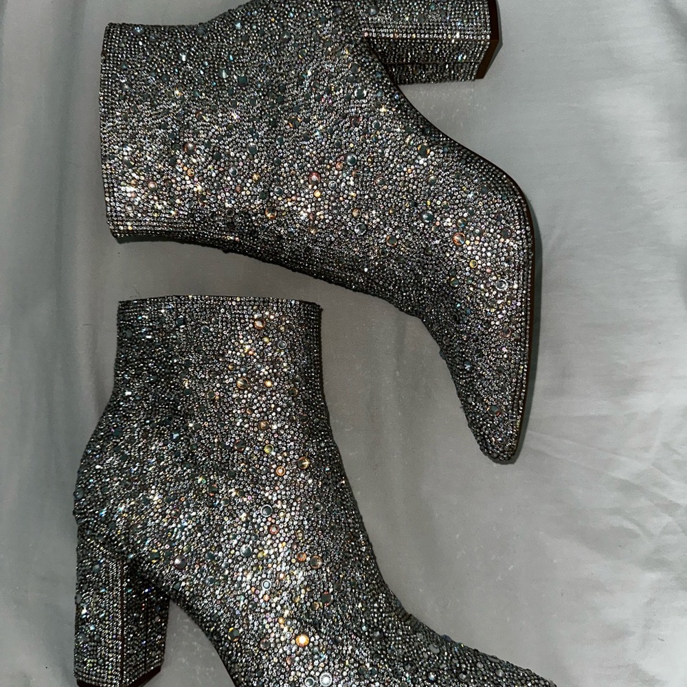Betsey Johnson all diamond sparkle booties